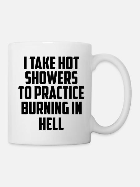 i take showers funny quote - Mug - white