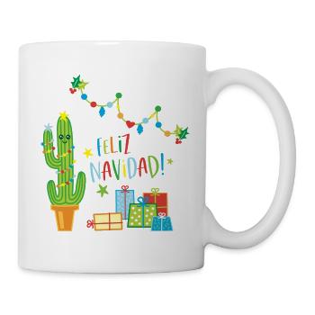Feliz Navidad Kaktus Weihnachtspullover - Tasse - Weiß - Rechts