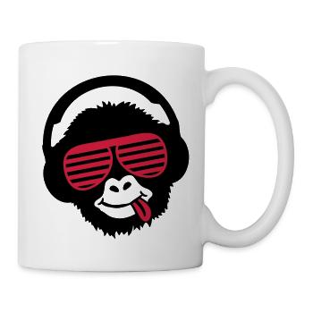 monkey_listen_music_pp2 - Tasse - Weiß - Rechts