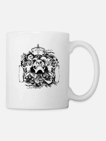 Totenkopf Horror Grusel Rock and Roll Geschenk - Tasse - Weiß