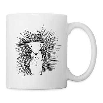 hérisson doux avec fleur - Mug blanc - blanc - Droite