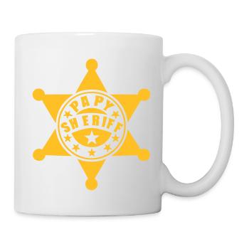 papy sheriff etoile 1 - Mug blanc - blanc - Droite
