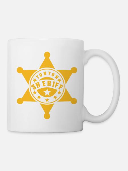 tonton sheriff etoile 1 - Mug blanc - blanc