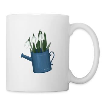 Perce neige, printemps, arrosoir, jardin - Mug blanc - blanc - Droite