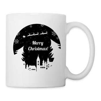 Joyeux Noël, famille de l'Avent, Rennes, Noël - Mug blanc - blanc - Droite