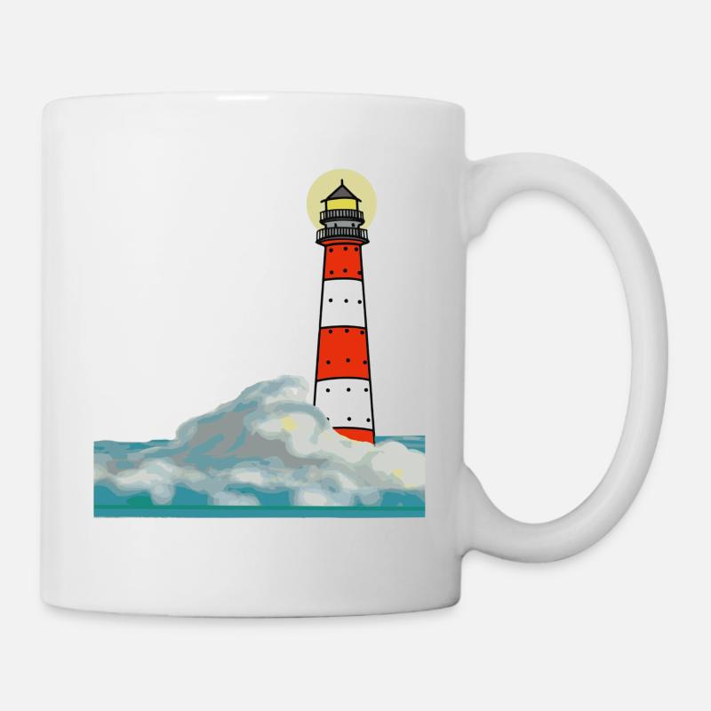 Phare dans la tempête - Mug blanc - blanc