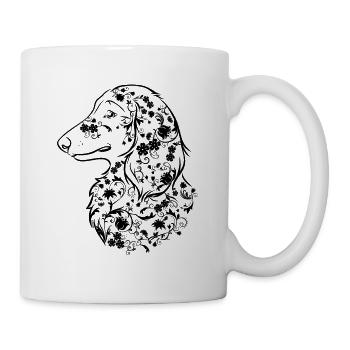Flower Dachs LH Noir - Mug blanc - blanc - Droite