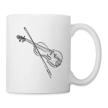 Geige - Tasse - Weiß - Rechts