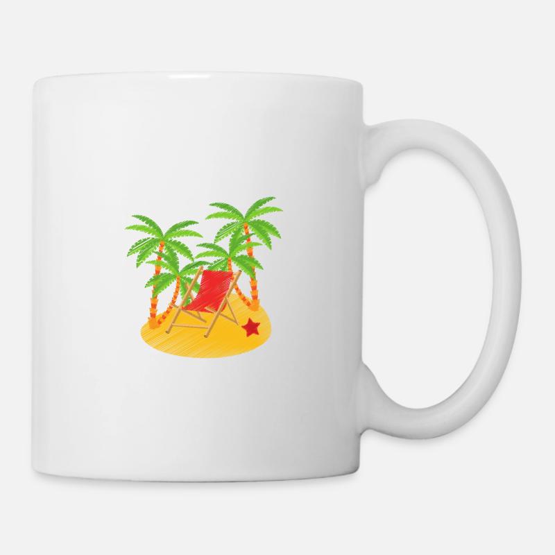 Palmen Strand - Tasse - Weiß