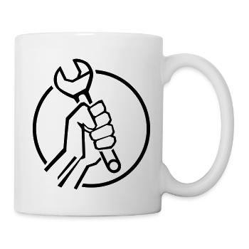 handwerker_1_f1 - Tasse - Weiß - Rechts