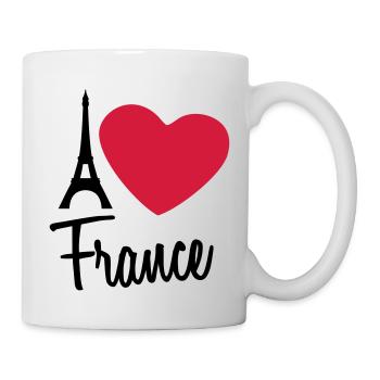 I Love France Eiffel Tower Paris - Tasse - Weiß - Rechts
