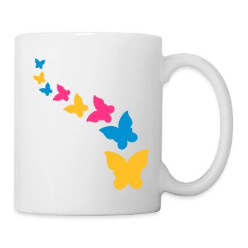 Beautiful colorful flying butterfly pattern - Mug - white - Right