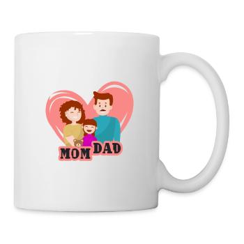 Mom and Dad! The dear family in one heart - Mug - white - Right