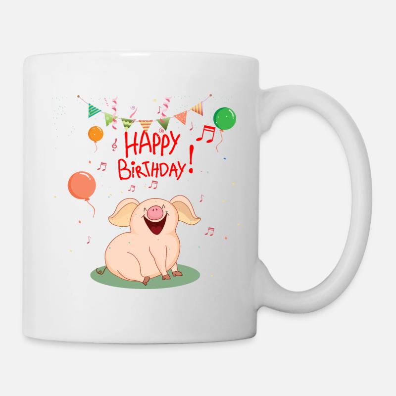 Geburtstag - Happy Birthday - Tasse - Weiß