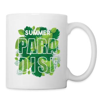 Summer paradise with tropical leaves - Mug - white - Right