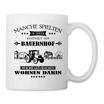 cooler Spruch: Bauernhof - Tasse - Weiß - Rechts
