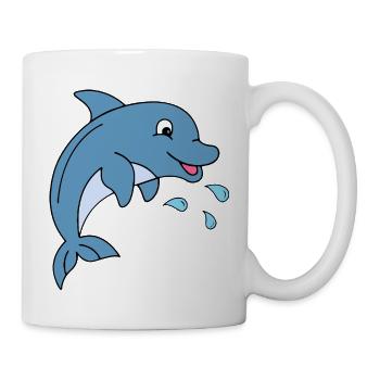 Dolphin with water drops - Mug - white - Right