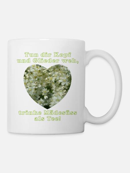 herz mädesüßtee - Tasse - Weiß