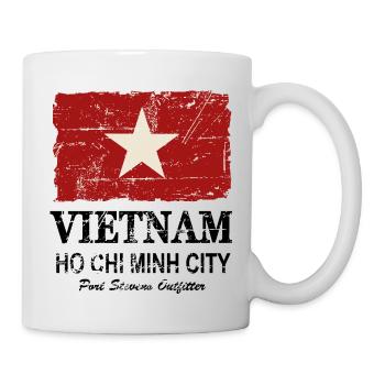 Vietnam Vintage Flag - Mug blanc - blanc - Droite