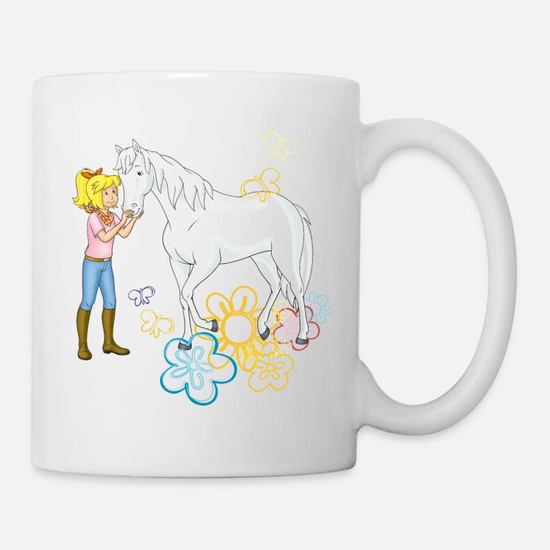 Bibi und Tina 'Sabrina mit Bibi im Blumenmeer' - Tasse - Weiß