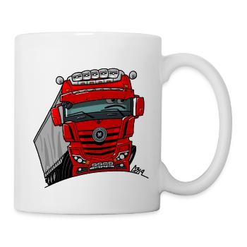 0807 M LKW rot Anhänger - Tasse - Weiß - Rechts