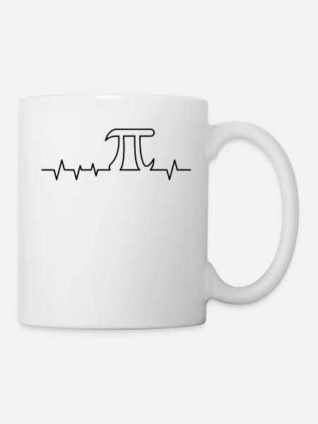 Herzschlag Pi - Tasse - Weiß