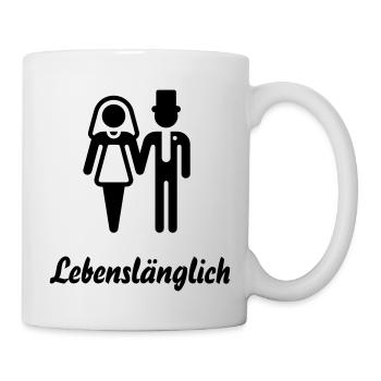 Lebenslänglich (Hochzeit / Junggesellenabschied) - Tasse - Weiß - Rechts