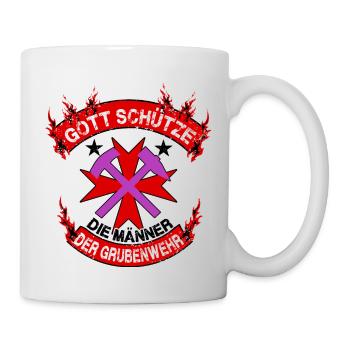 Feuerwehr: Gott schütze die Männer der Grubenwehr - Tasse - Weiß - Rechts
