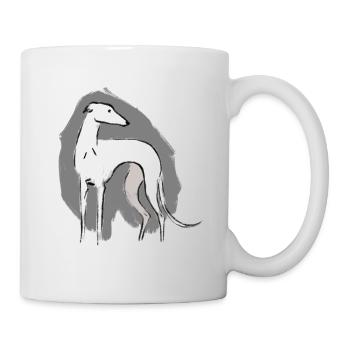 Lévrier blanc - Mug blanc - blanc - Droite