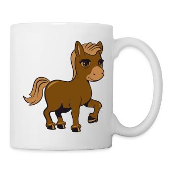 Pony Pferd reiten ponyhof traben spass Maedchen su - Tasse - Weiß - Rechts