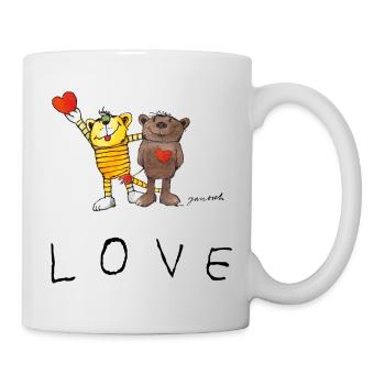 Janosch LOVE Lettering Tiger And Bear - Mug - white - Right