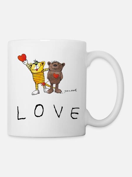Janosch LOVE Schriftzug Tiger Und Bär - Tasse - Weiß