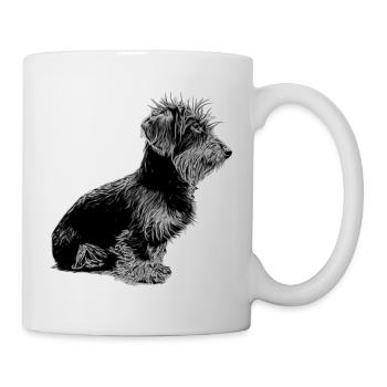 Wire-haired Dachshund - dog - Dachshund with beard - Mug - white - Right
