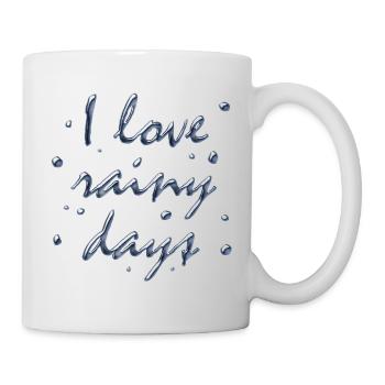 I love rainy days - Mug - white - Right