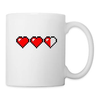 deux coeurs aidés - Mug blanc - blanc - Droite