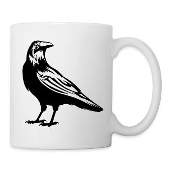 beau corbeau en noir - Mug blanc - blanc - Droite