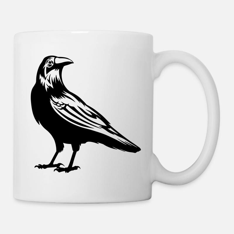 schöner Rabe in schwarz - Tasse - Weiß