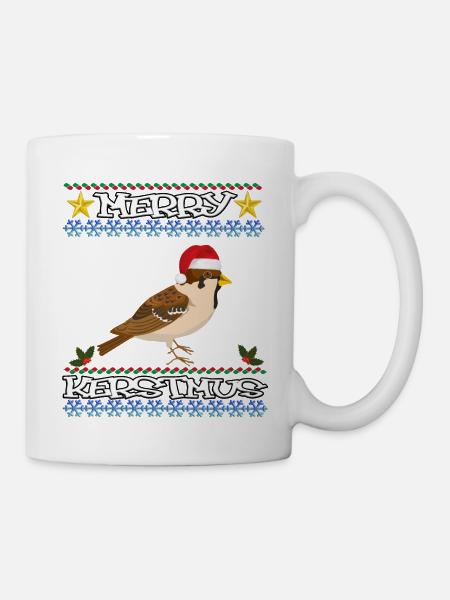 Noël pull moineau de Noël joyeux Noël - Mug blanc - blanc