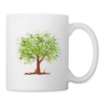 Arbre vert d'été - Mug blanc - blanc - Droite