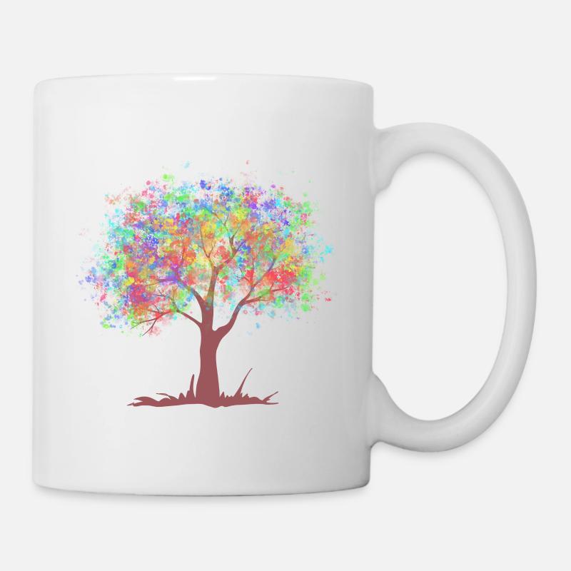 Tree with rainbow colors leaves - Mug - white