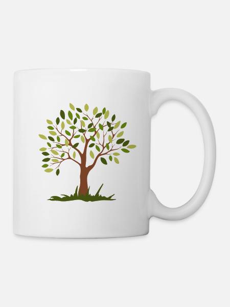 bel arbre vert - Mug blanc - blanc