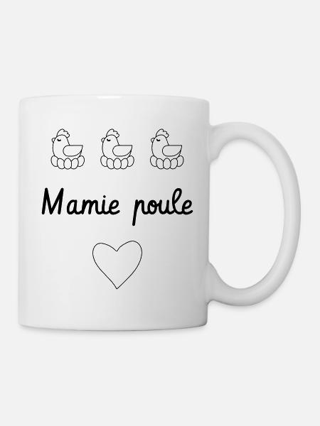 Mamie poule ❤️ Cadeau Mamy ❤️ Grand-Mère - Mug blanc - blanc