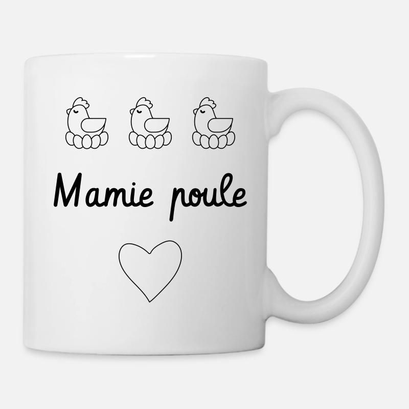 Mamie poule ❤️ Cadeau Mamy ❤️ Grand-Mère - Mug blanc - blanc