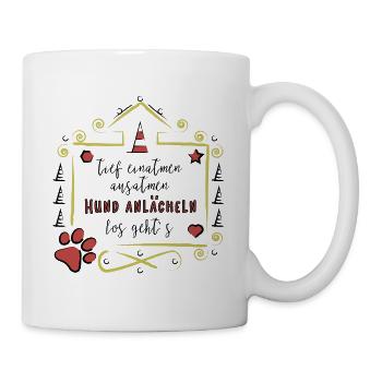 Rally Obedience Design für Hundesport mit Hund - Tasse - Weiß - Rechts