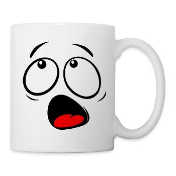 Drôle de visage étonné - Mug blanc - blanc - Droite