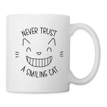 NEVER TRUST A SMILING CAT - Mug - white - Right