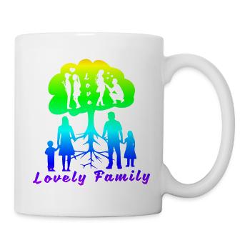 Lovely Family Regenbogen - Tasse - Weiß - Rechts