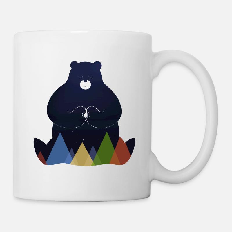 Peaceful bear and moon - Mug - white