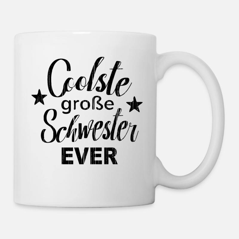 Coolste beste große Schwester Tolles Geschenk cool - Tasse - Weiß
