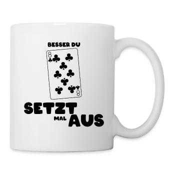 Mau mau aussetzen spielen gamer geschenk - Tasse - Weiß - Rechts
